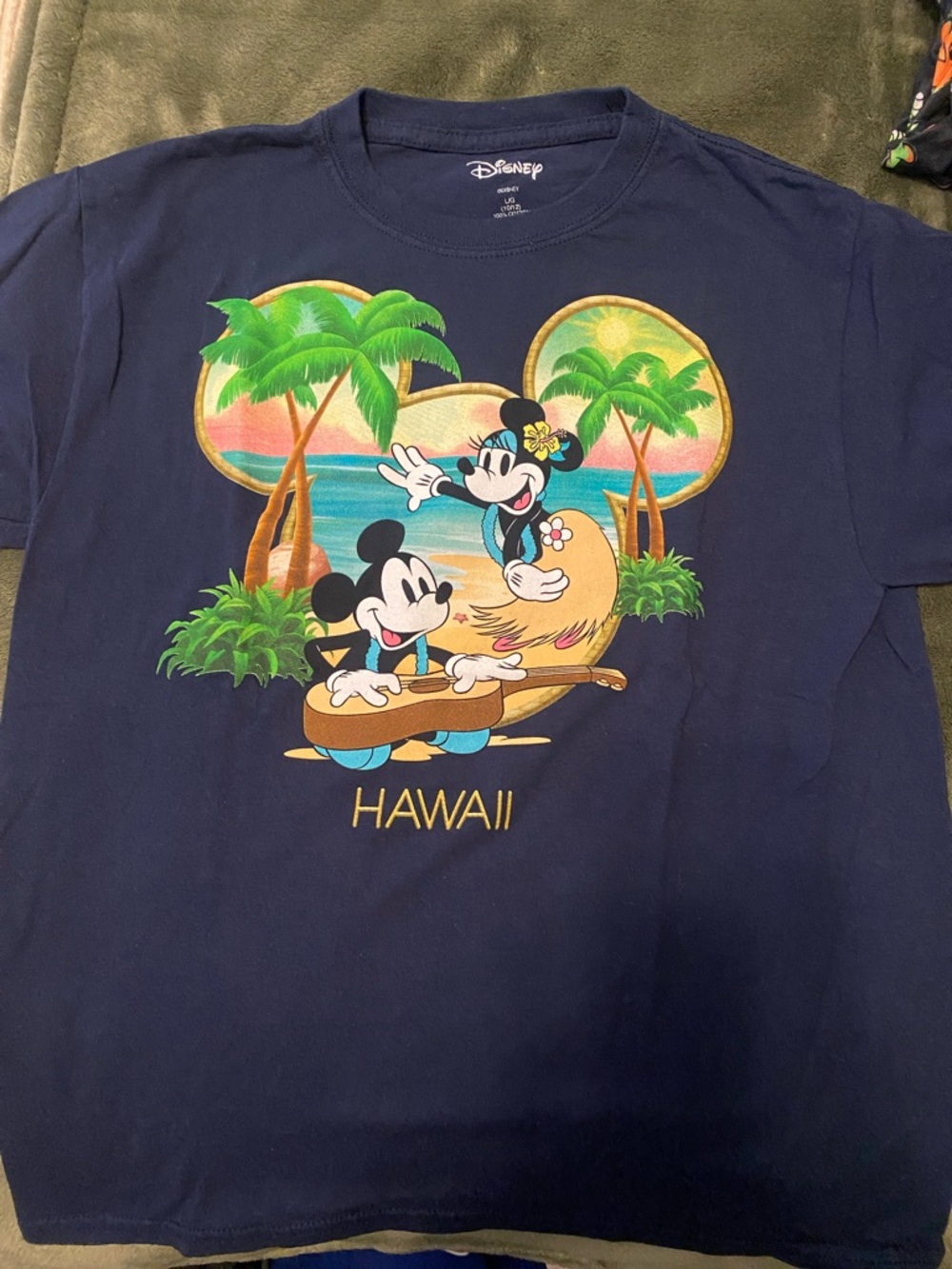 Disney Navy Tropical Mickey & Minnie Hawaii Graphic Tee